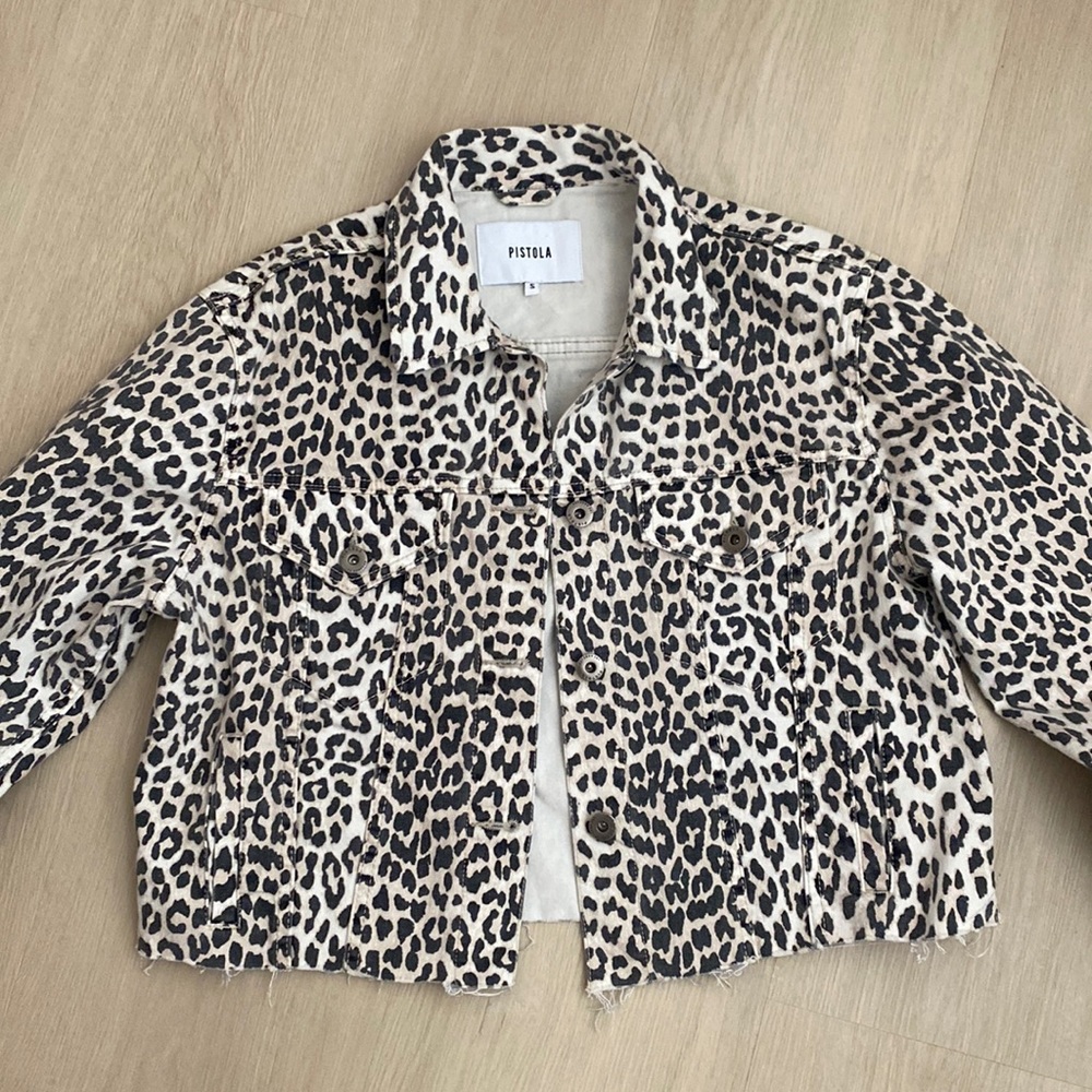 Pistola Leopard Denim Jacket
